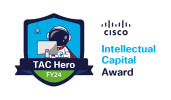 Jason Mooney FY24 TAC Hero Award for Intellectual Capital - Cisco Systems Recognition